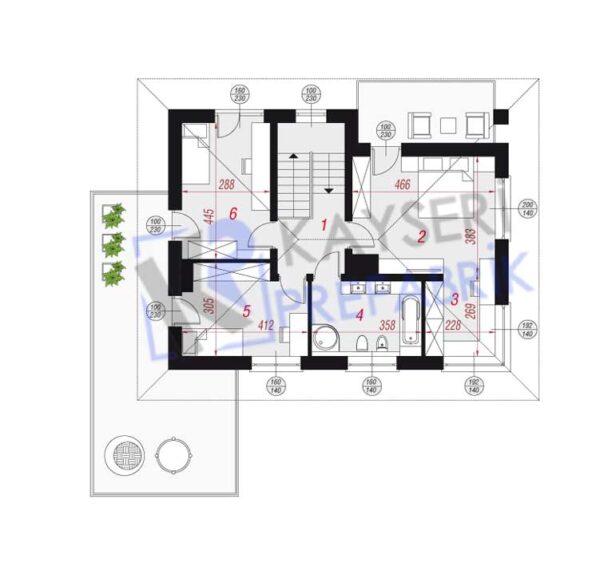 160 mt2 Butik Dubleks Prefabrik Villa - Görsel 3