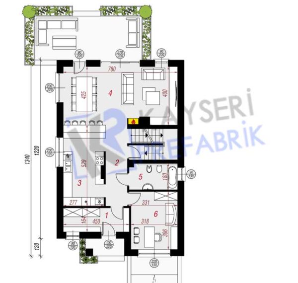 150 mt2 Butik Dubleks Prefabrik Villa - Görsel 3