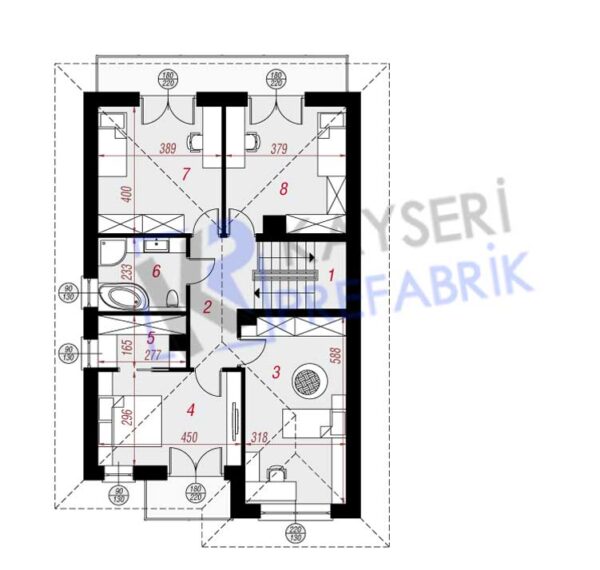 150 mt2 Butik Dubleks Prefabrik Villa - Görsel 4