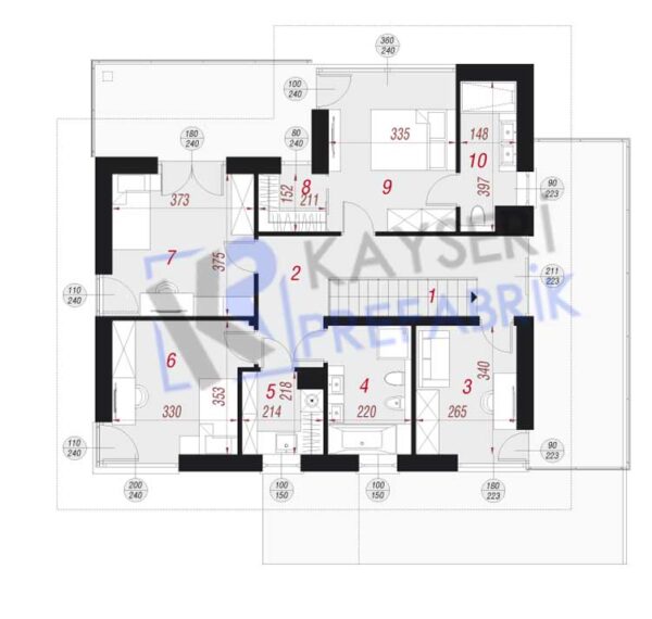 198 mt2 Butik Dubleks Prefabrik Villa - Görsel 3