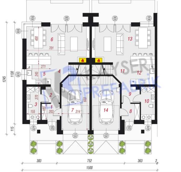 325 mt2 Butik Dubleks Prefabrik Villa - Görsel 2