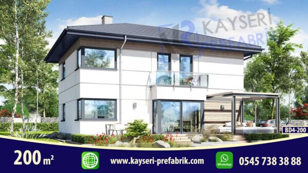 200 mt2 Butik Dubleks Prefabrik Villa - Görsel 2