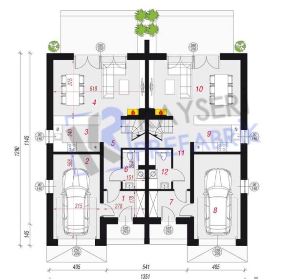 250 mt2 Butik Dubleks Prefabrik Villa - Görsel 3