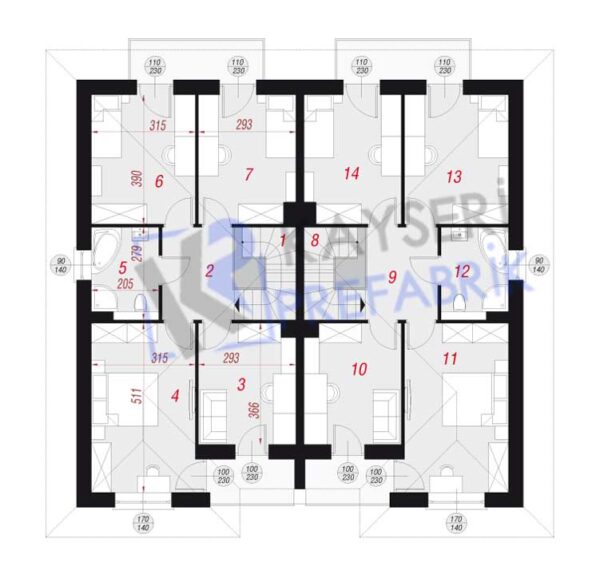250 mt2 Butik Dubleks Prefabrik Villa - Görsel 2