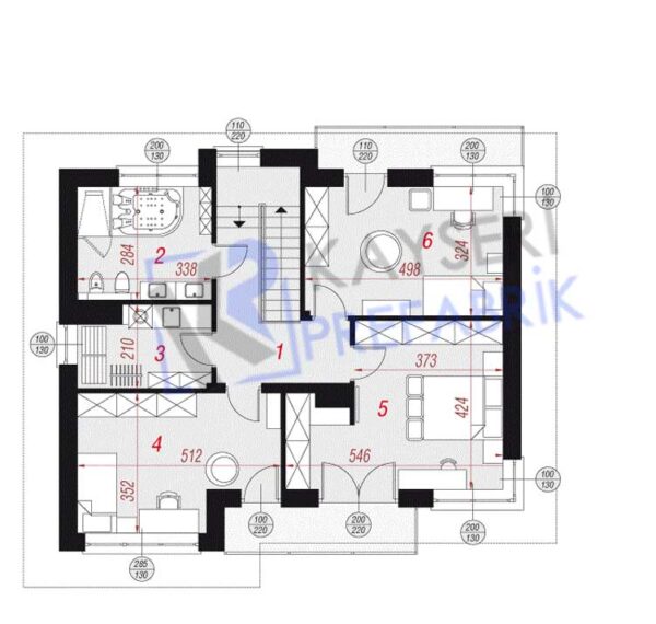 340 mt2 Butik Dubleks Prefabrik Villa - Görsel 3