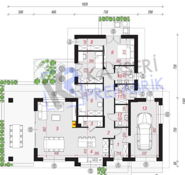 140 mt2 Butik Prefabrik Villa - Görsel 2