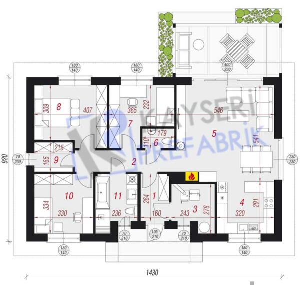 100 mt2 Butik Prefabrik Villa - Görsel 3