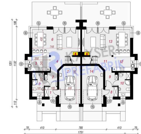 335 mt2 Butik Dubleks Prefabrik Villa 2 335 mt2 Butik Dubleks Prefabrik Villa - Görsel 2